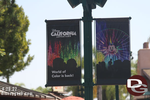 World of Color banner in Downtown Disney