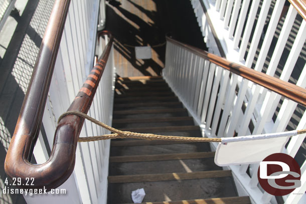 The stairs are still closed on the Mark Twain.