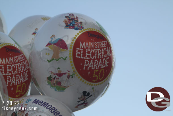 Main Street Electrical Parade 50th Anniversary balloons