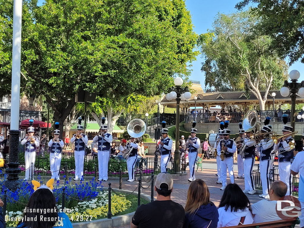 The band circled the flag pole this evening.  The Dapper Dans were not performing today.