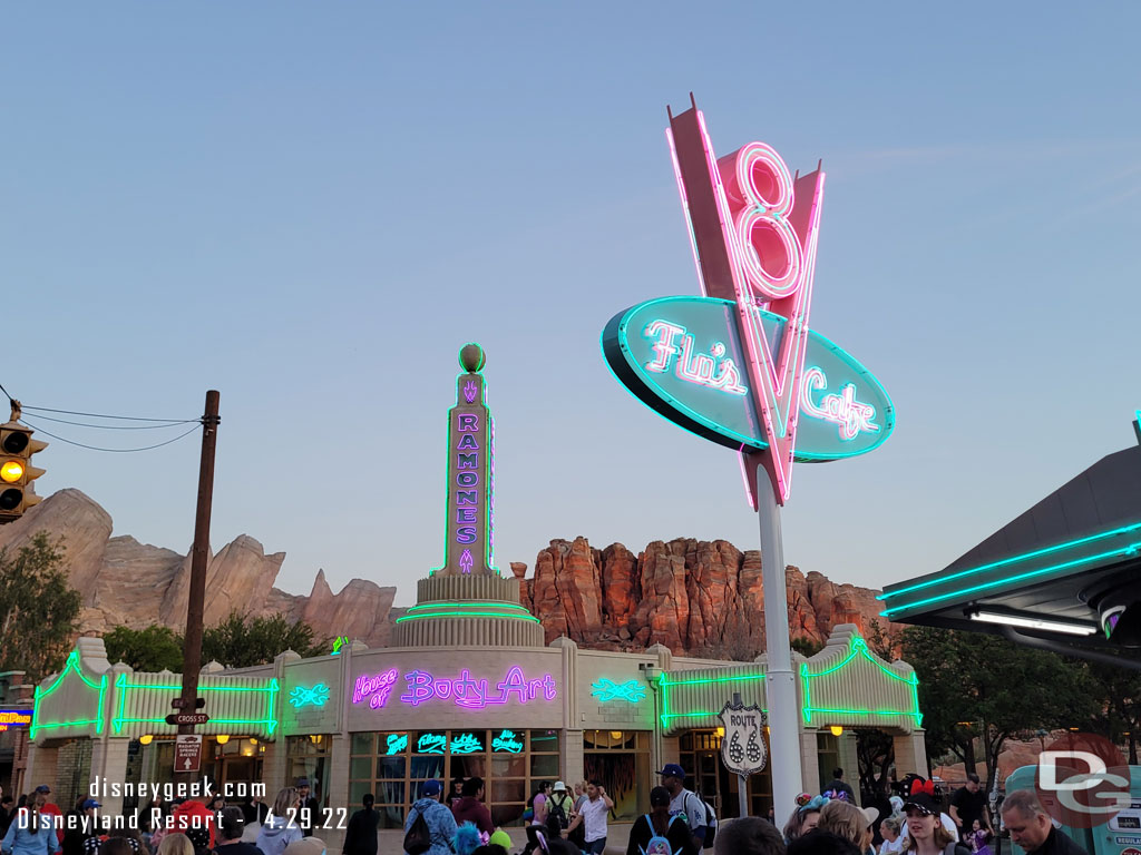 Cars Land this evening.