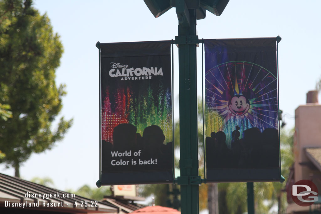 World of Color banner in Downtown Disney