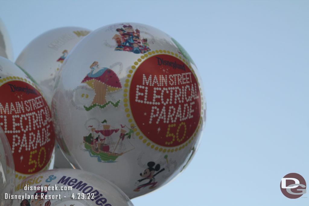 Main Street Electrical Parade 50th Anniversary balloons