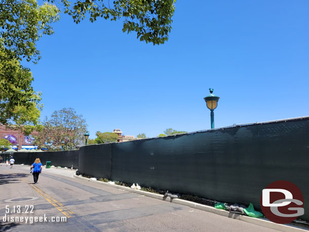 From ground level the Downtown Disney project looks the same.  Unfortunately with the heat the Monorail was closed during my time at the resort so I was not able to see over the fences.