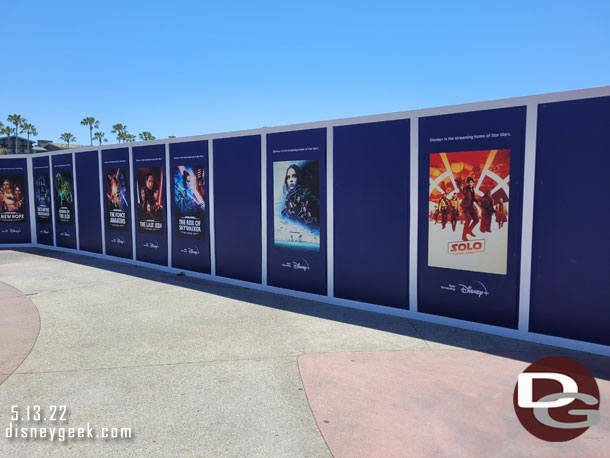 The walls in Downtown Disney advertise Star Wars on Disney+