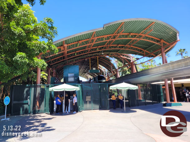 The Monorail was already closed due to the heat.  Turned out it never reopened, it was scheduled to close at 7pm for the day and temps were still in the 80s.