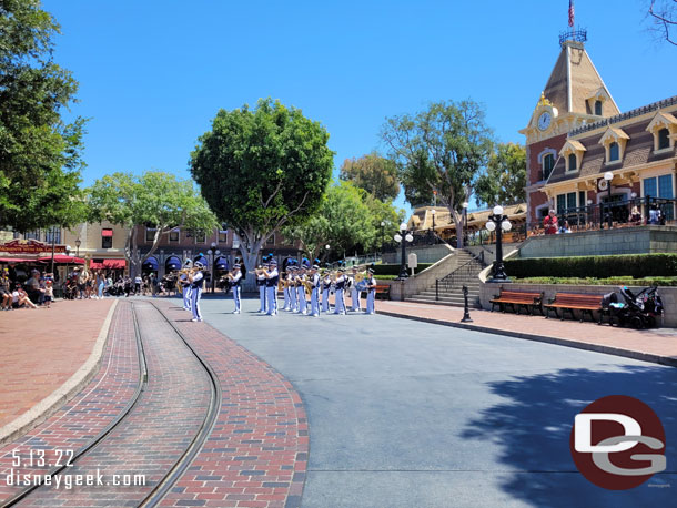 The Disneyland Band was performing in Town Square.