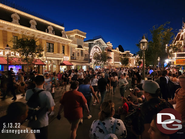 8:27pm - Arrived on Main Street USA and found a spot for the 8:45pm Main Street Electrical Parade