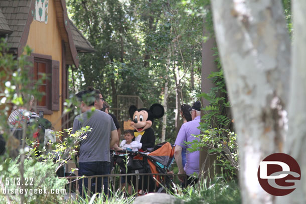 Mickey Mouse was meeting guests near the Fantasyland Theatre this afternoon