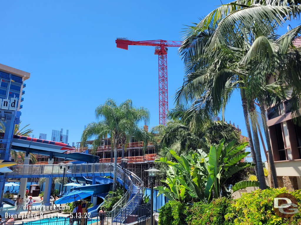 Walked through the Disneyland Hotel to take a look at the DVC tower progress.