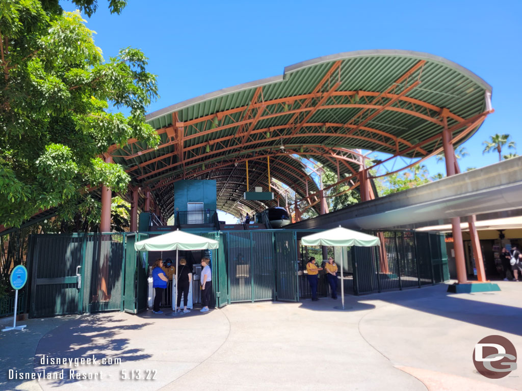 The Monorail was already closed due to the heat.  Turned out it never reopened, it was scheduled to close at 7pm for the day and temps were still in the 80s.