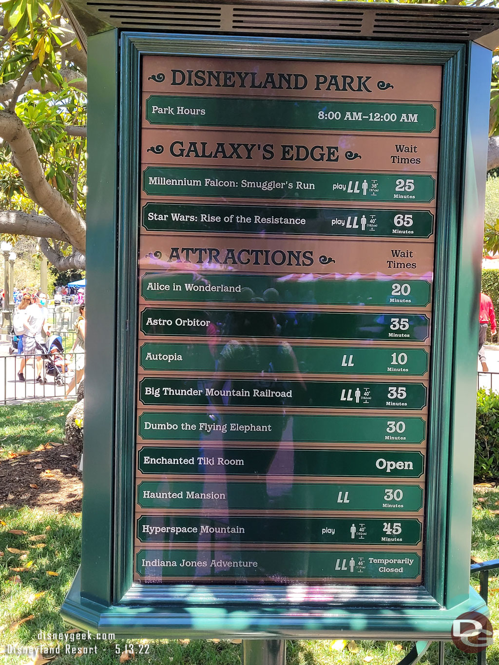 1:12pm - Disneyland Waits