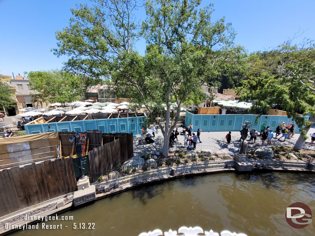 Here you can see the two sections of pavement work and then the Fantasmic walls.