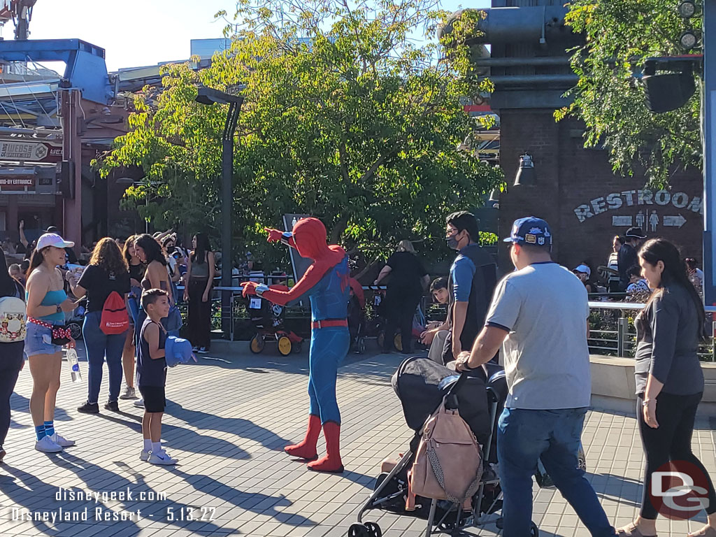 Spider Man was making his way through the campus