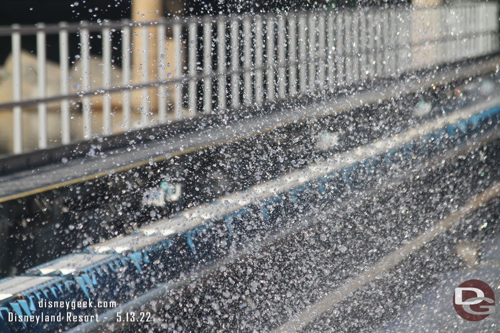 The water spraying after the Incredicoaster launch.