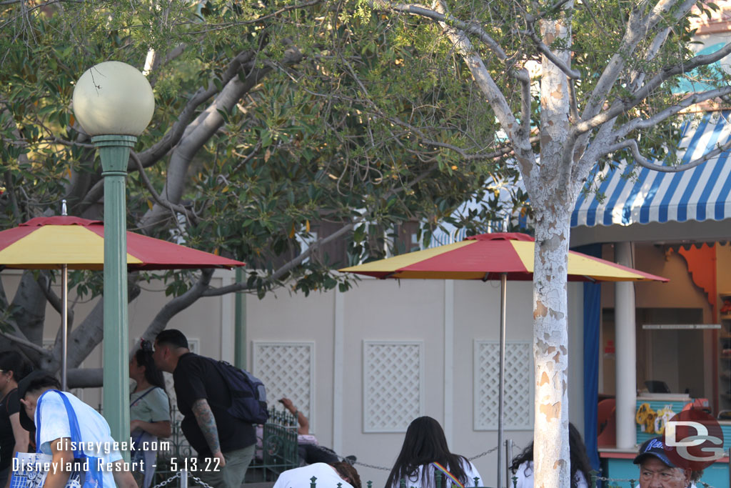 The new entrance (in the old entrance location) for the Paradise Pier Hotel is not moving that quickly.