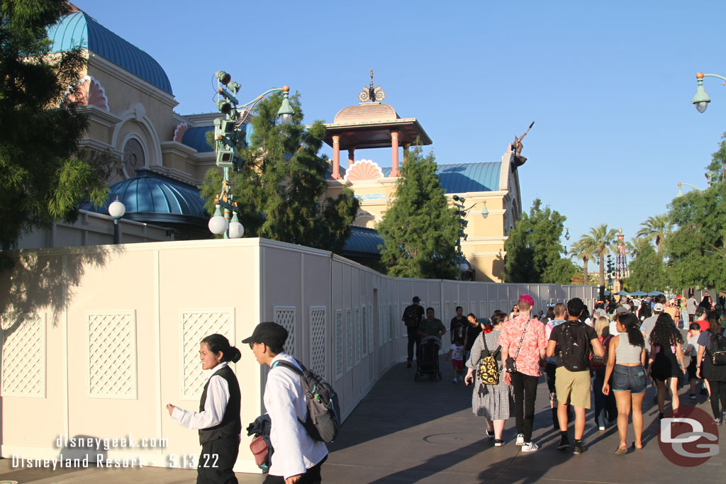 The other end of the walls in front of the Little Mermaid