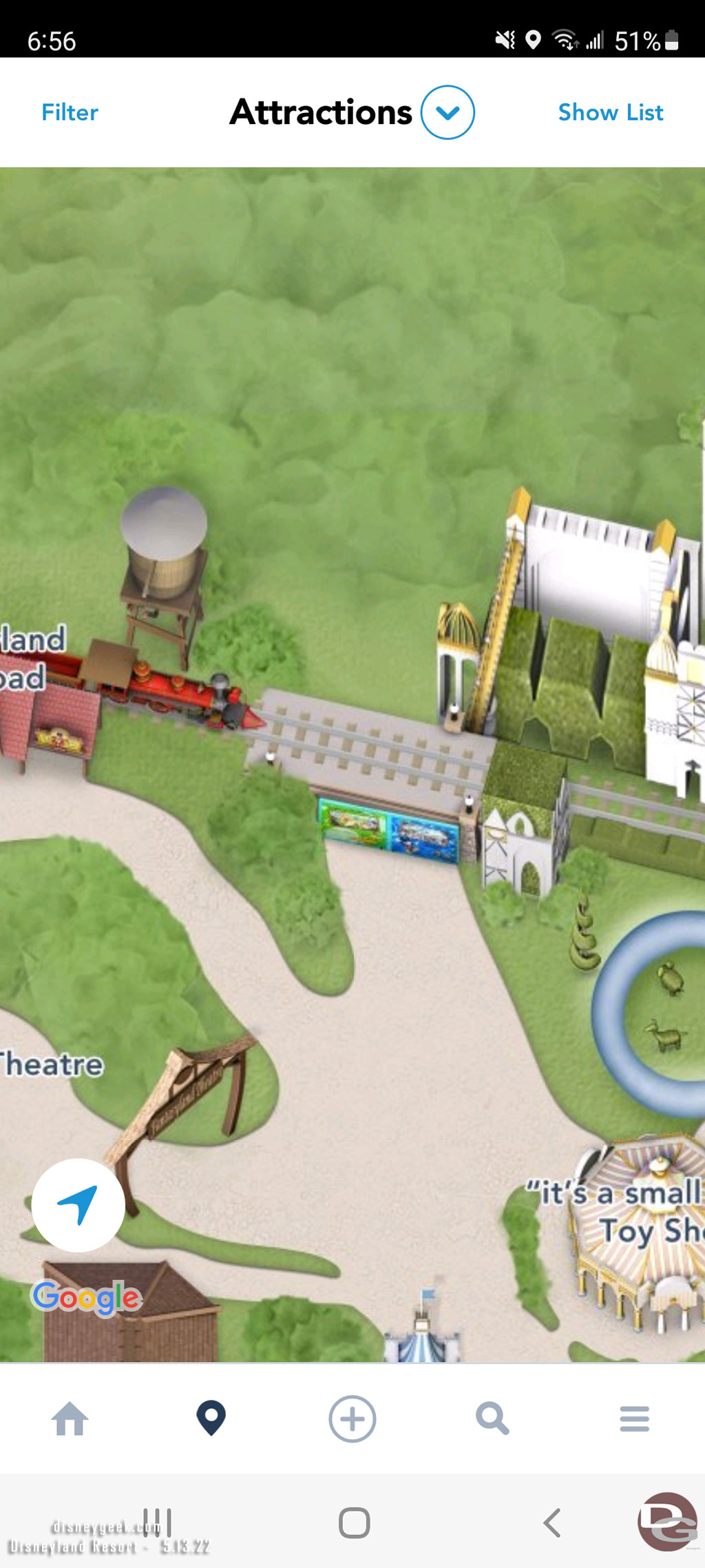 Noticed that the Toontown Construction walls are on the map in the Disneyland App