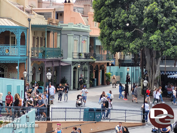 The walls further into New Orleans Square have been removed too as the pavement project there has wrapped up.