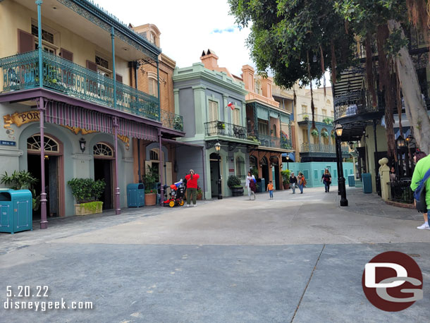 A ground level look around New Orleans Square.