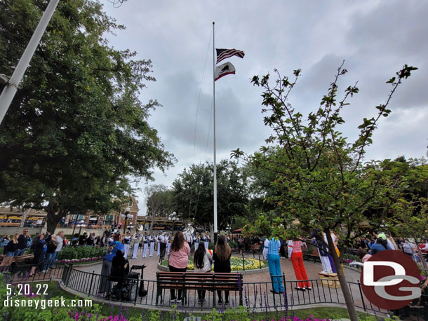 Lowering the flags for the evening