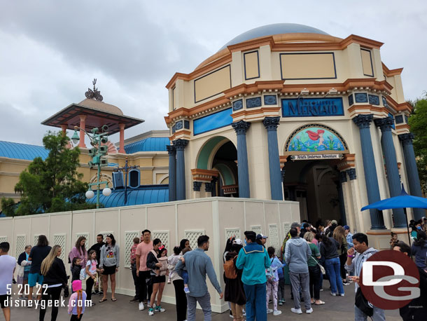 The queue for Little Mermaid spilled out and around the construction wall.