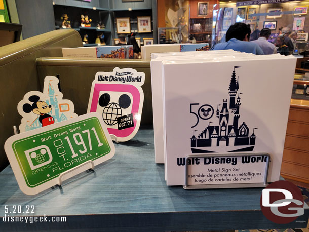 Some Walt Disney World 50th Anniversary merchandise in Off the Page.