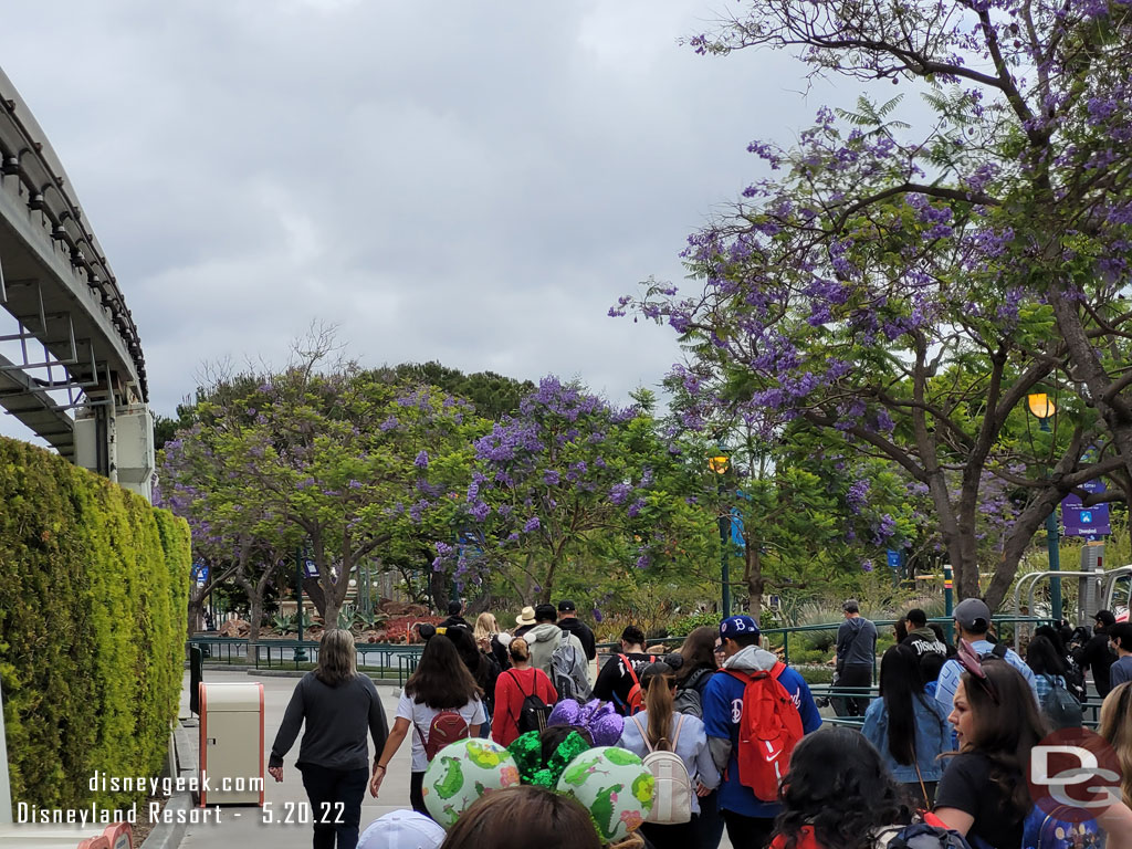 11:58am - Disembarked the tram and walking to the park entrance.