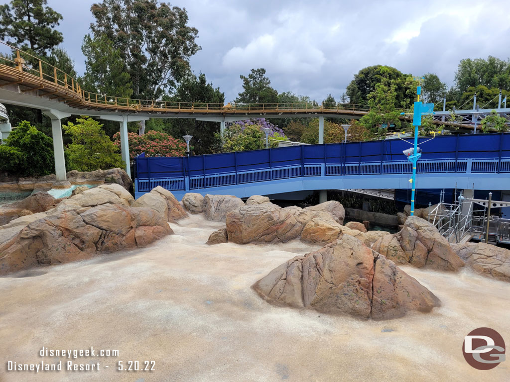 A check of the Finding Nemo Submarine Voyage renovation.  No opening date yet, but the lagoon is now filled with water.