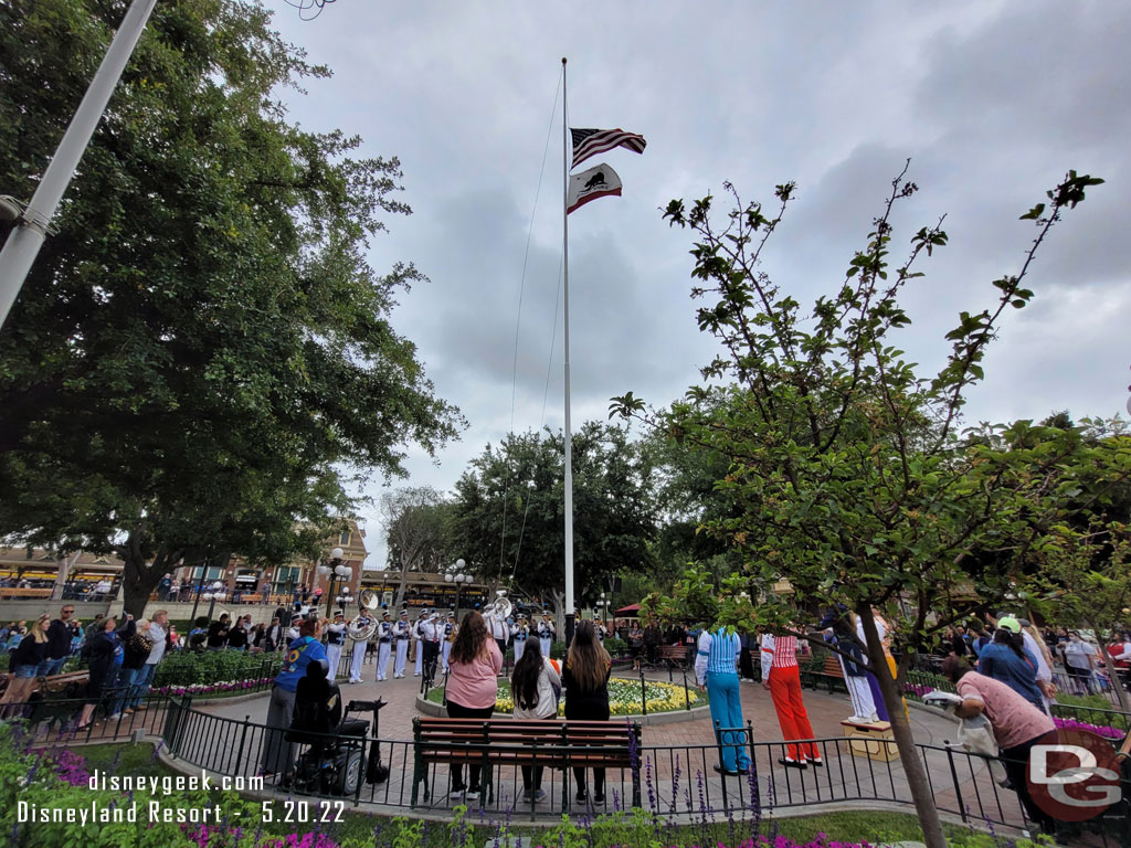 Lowering the flags for the evening