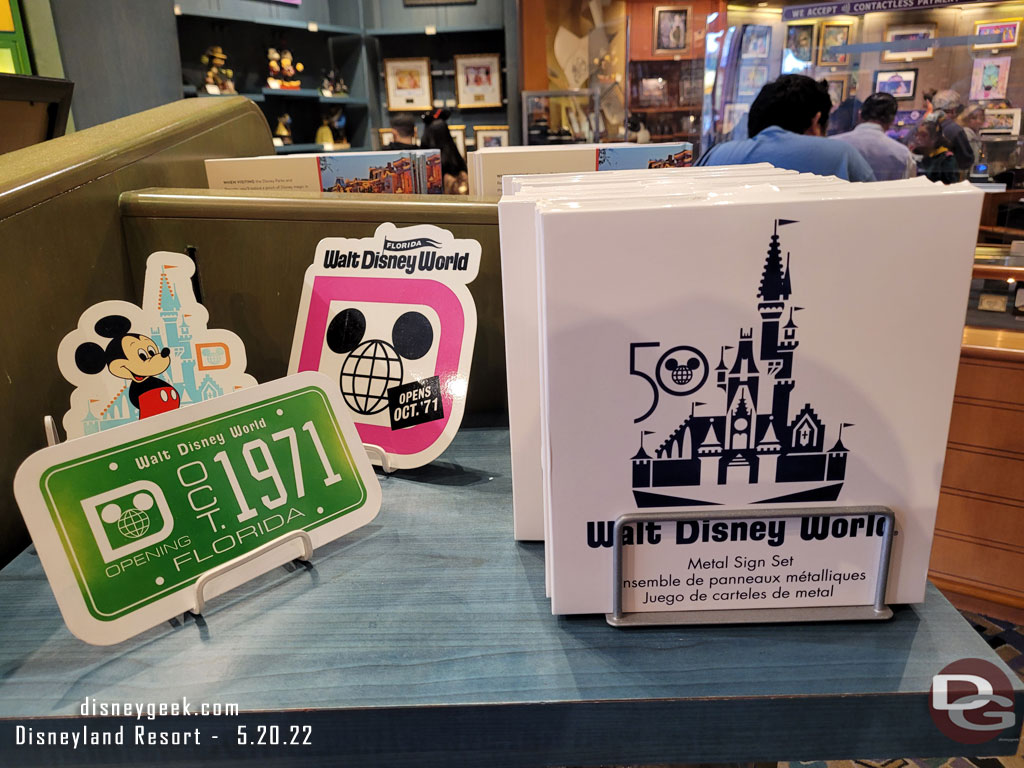 Some Walt Disney World 50th Anniversary merchandise in Off the Page.