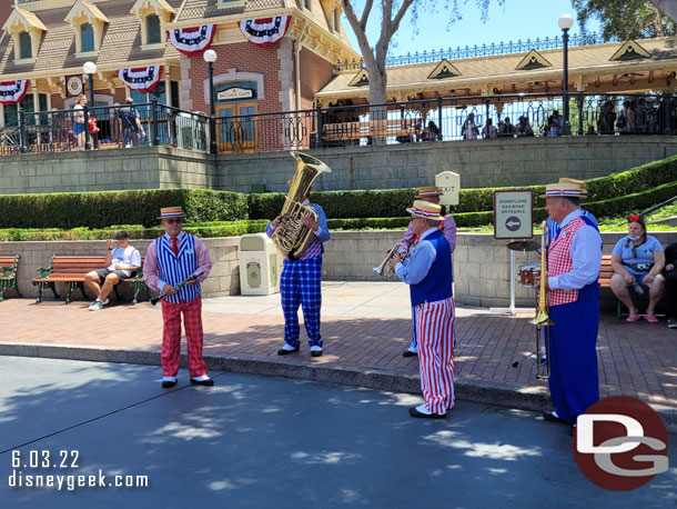 The Straw Hatters performing in Town Square.