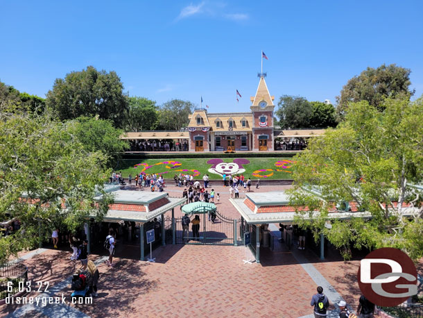 Passing by the entrance to Disneyland