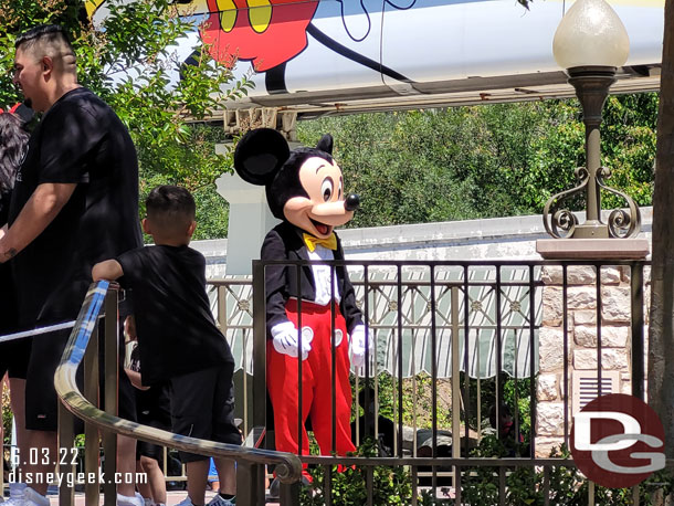 Mickey Mouse visiting guests