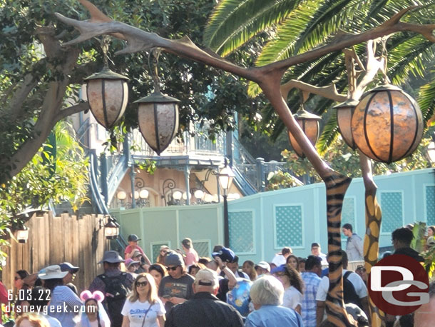 You can now see clear through to Pirates.  The walls around the former Tarzan Treehouse entrance are gone.