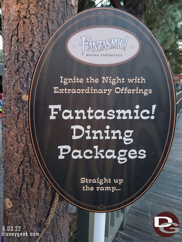 Dining Packages are back for Fantasmic. I opted for Standby.