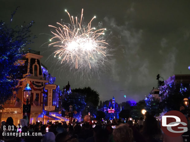 I made it to Main Street just as Disneyland Forever was starting.