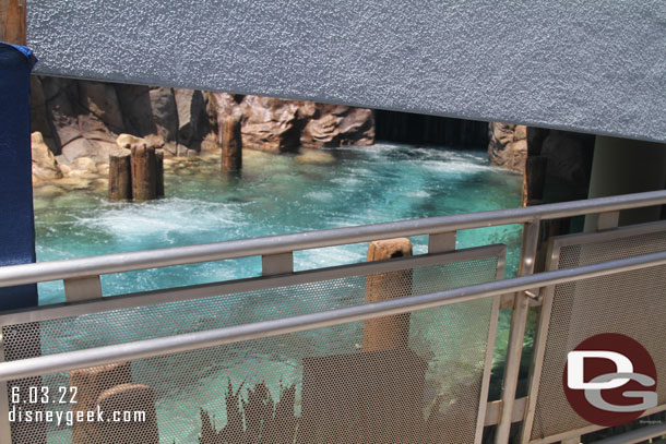 In Tomorrowland work continues on the Submarine Lagoon, the bubbles were on, but not the waterfalls this afternoon.  No sign of subs moving either.