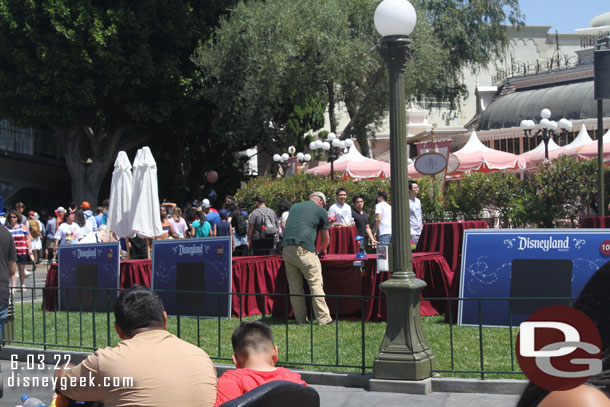 There were media events yesterday and today.  Broadcast locations from the lawn in the hub were being cleaned up.