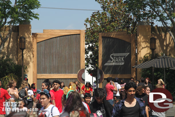 The area was more busy than usual since Grad Nite students were entering the park through the parade gate.