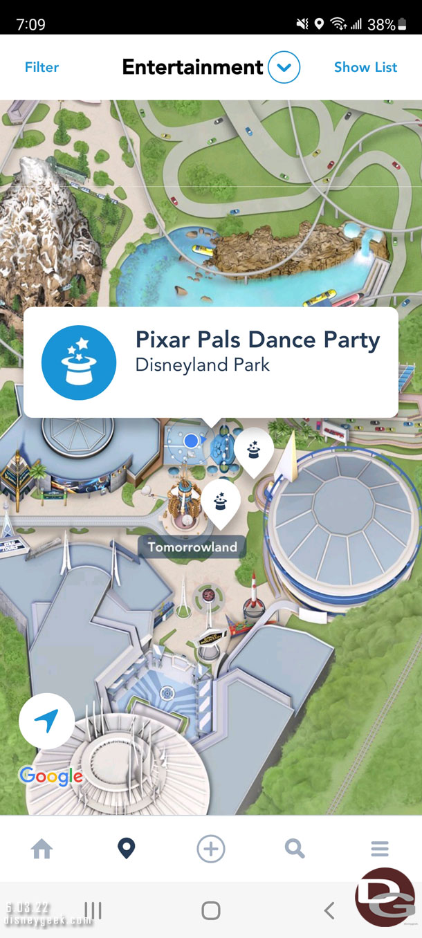 The app has not been updated with the new Dance Party yet.