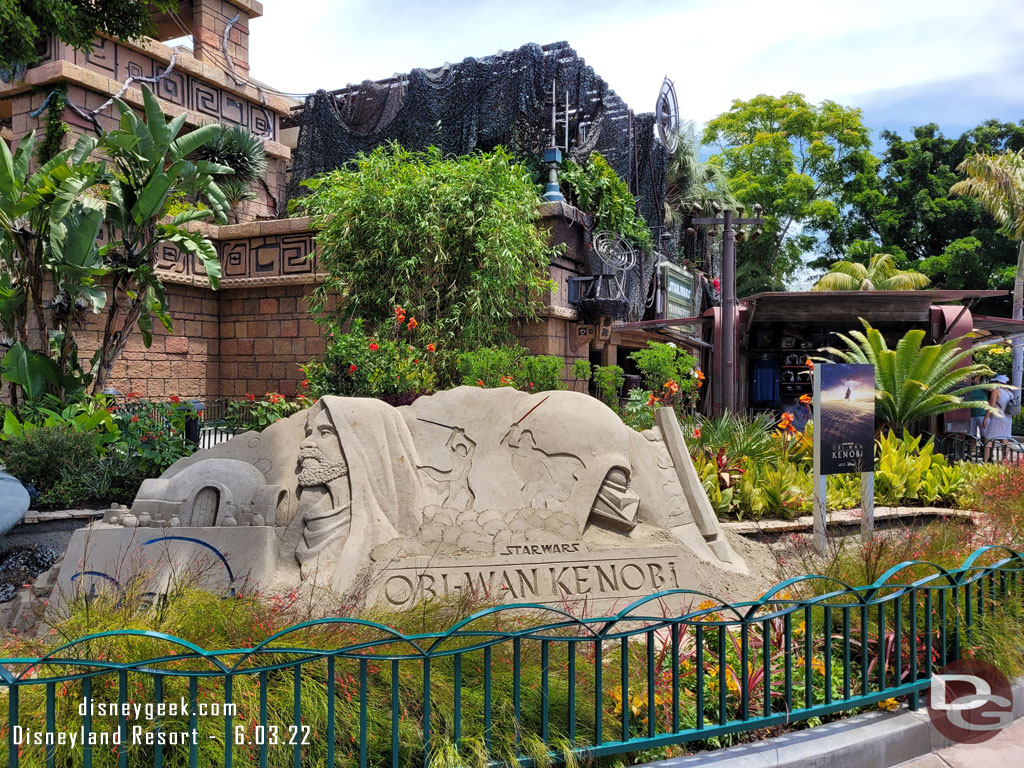 The sand sculpture for Obi-Wan Kenobi has been changed since my last visit to this area.