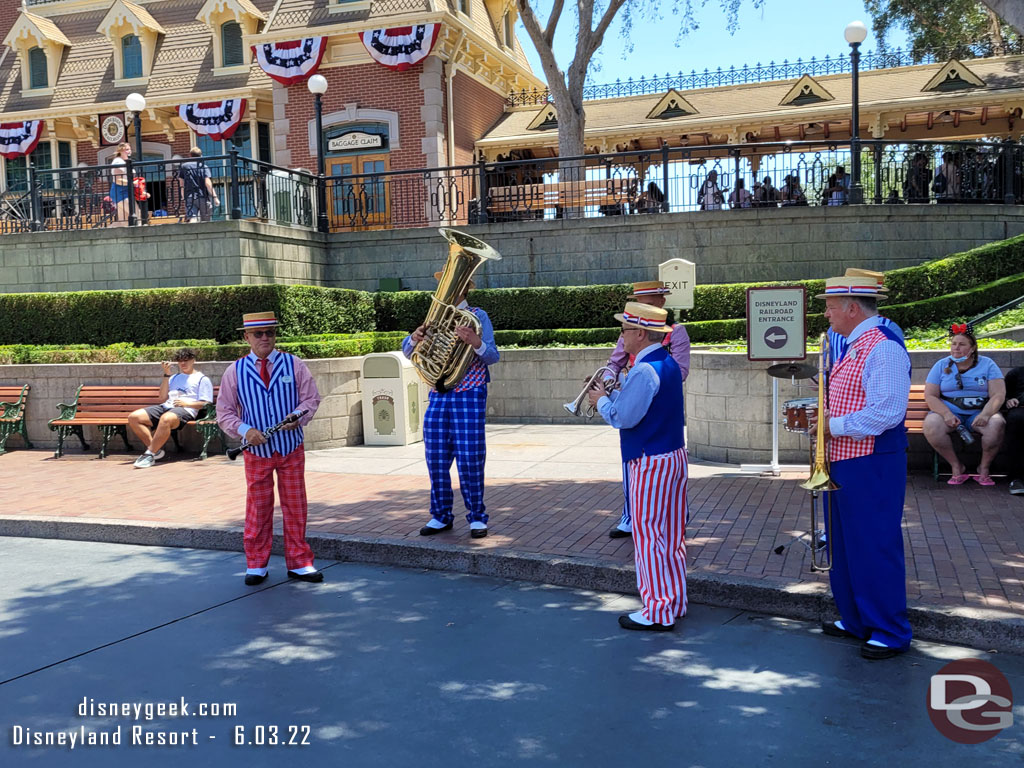 The Straw Hatters performing in Town Square.