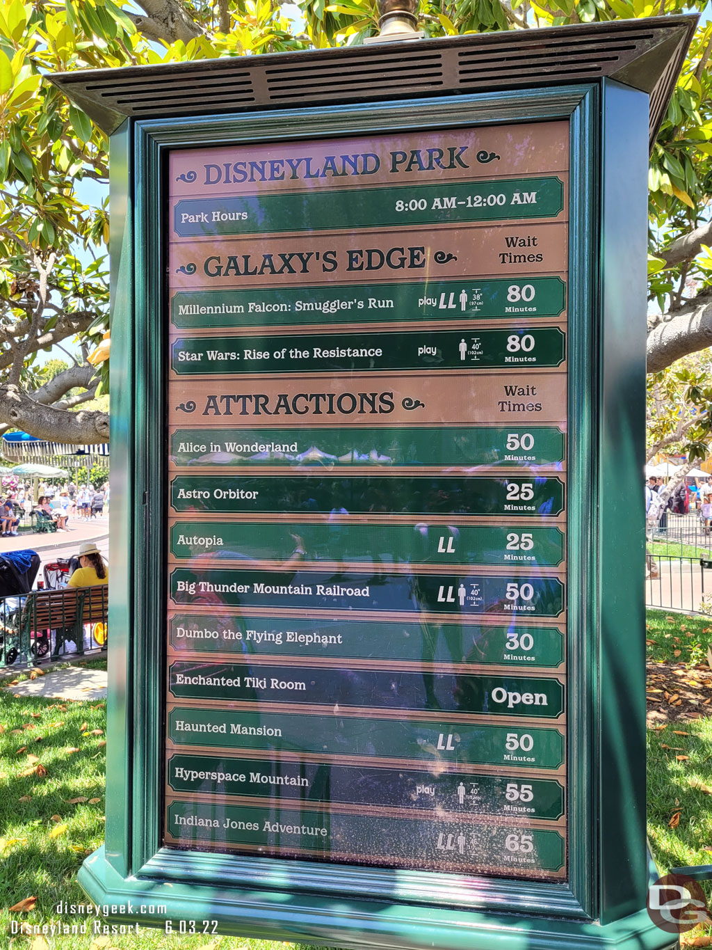 More Disneyland wait times at 1:45pm 