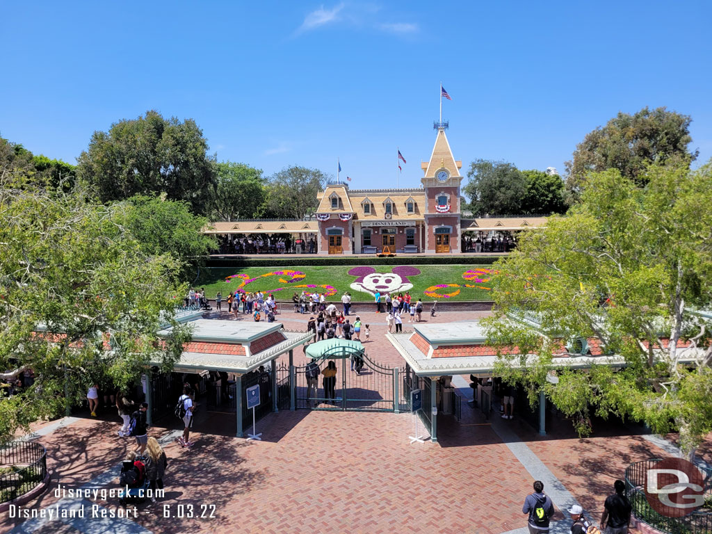 Passing by the entrance to Disneyland