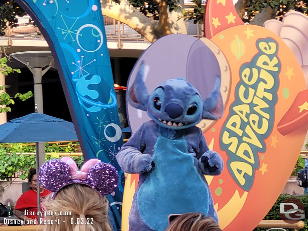 Stitch is first up to show some dance moves