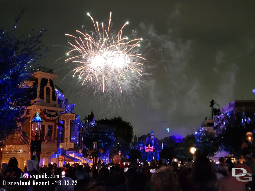 I made it to Main Street just as Disneyland Forever was starting.