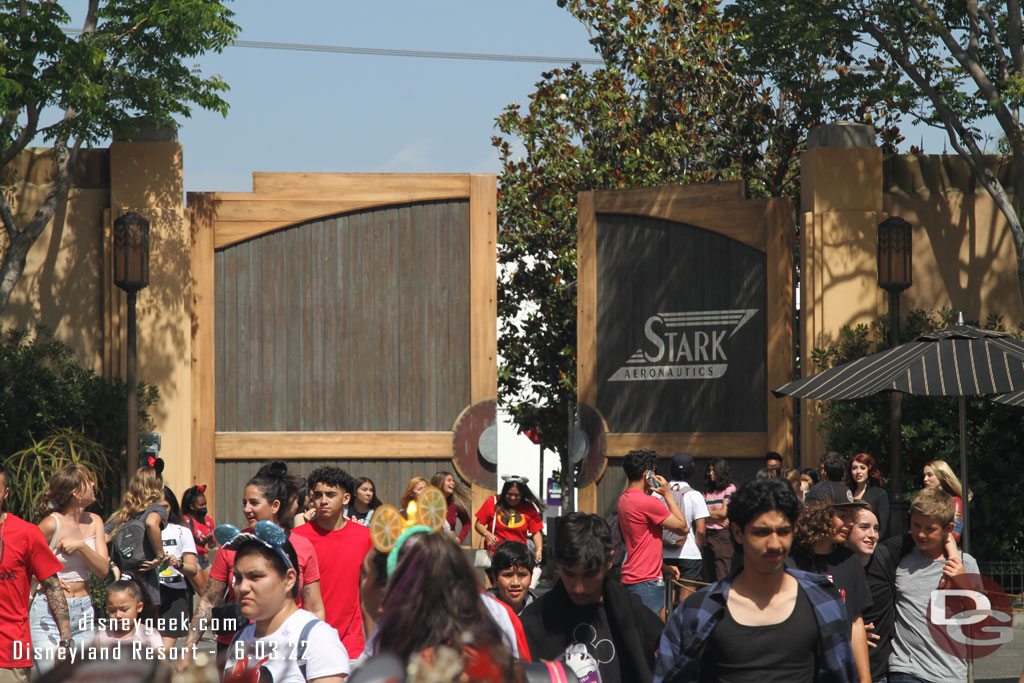 The area was more busy than usual since Grad Nite students were entering the park through the parade gate.