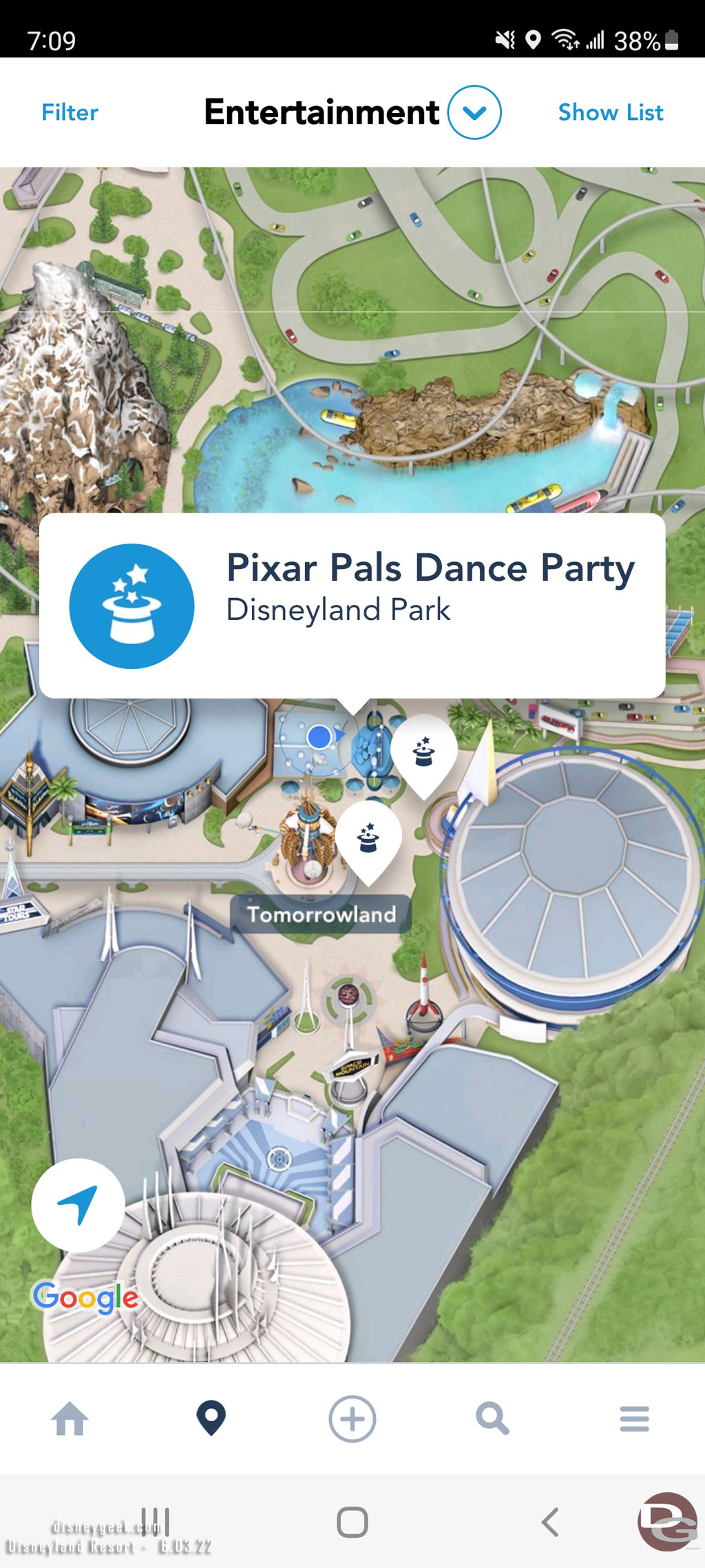 The app has not been updated with the new Dance Party yet.