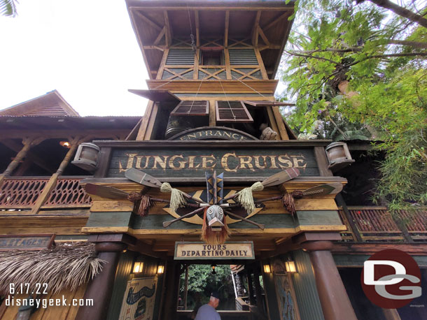 8:04am - Jungle Cruise is our first destination.